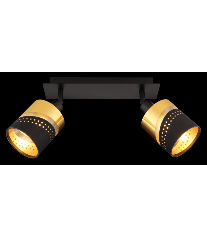 Or Twin Ceiling Spotlight Matt Black 2x E14-6