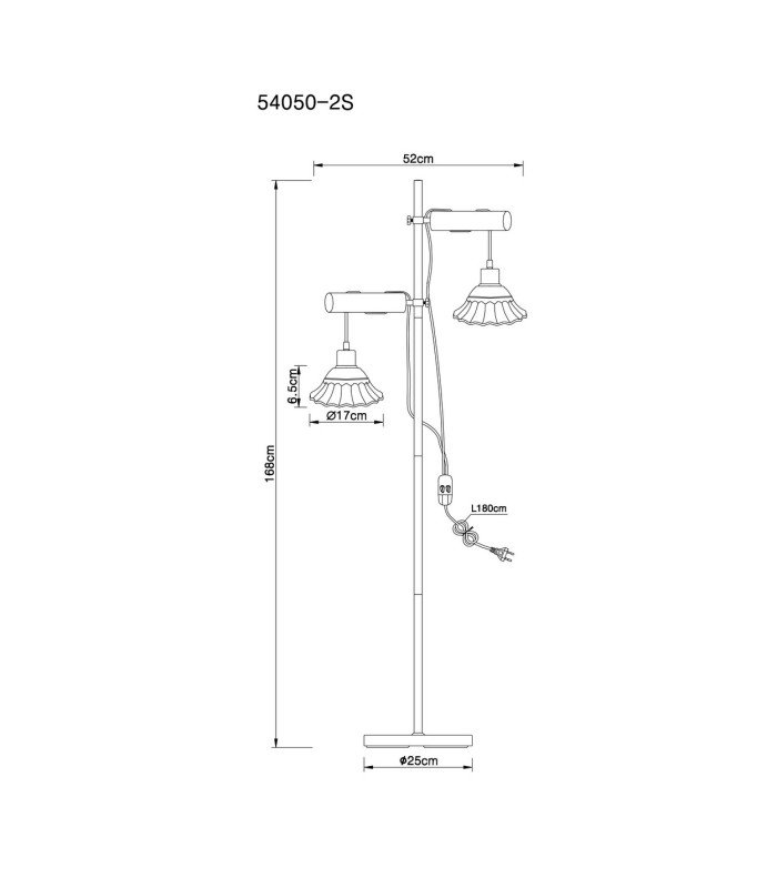 Jowita Multi Arm Floor Lamp Whitewashed 2x E27-6