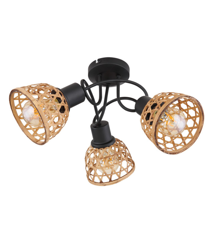 Wenna Multi Arm Semi Flush Ceiling Lamp Matt Black 3x E27-2
