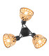 Wenna Multi Arm Semi Flush Ceiling Lamp Matt Black 3x E27-3