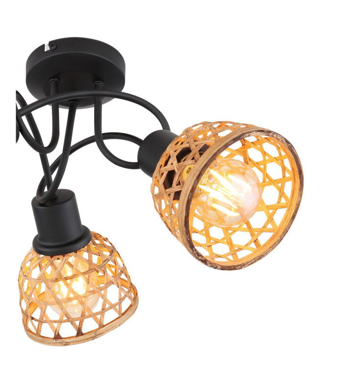Wenna Multi Arm Semi Flush Ceiling Lamp Matt Black 3x E27-4