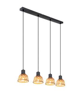 Wenna Bar Pendant Ceiling Light Matt Black 4x E27-1