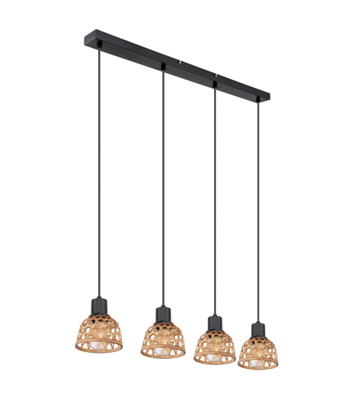 Wenna Bar Pendant Ceiling Light Matt Black 4x E27-2