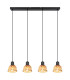 Wenna Bar Pendant Ceiling Light Matt Black 4x E27-3
