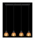 Wenna Bar Pendant Ceiling Light Matt Black 4x E27-6