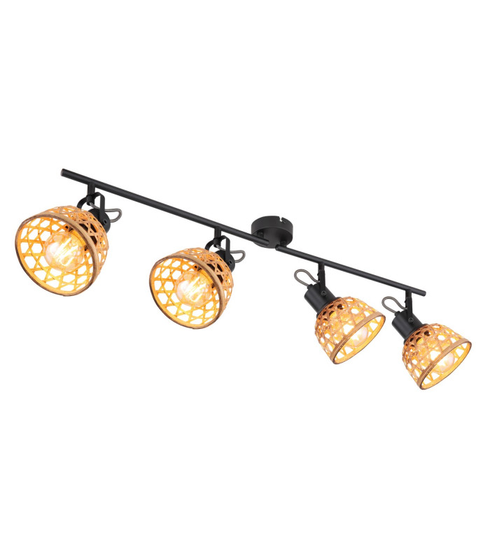 Wenna Ceiling Spotlight Bar Matt Black 4x E27-1