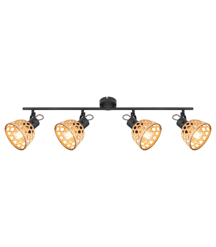 Wenna Ceiling Spotlight Bar Matt Black 4x E27-3