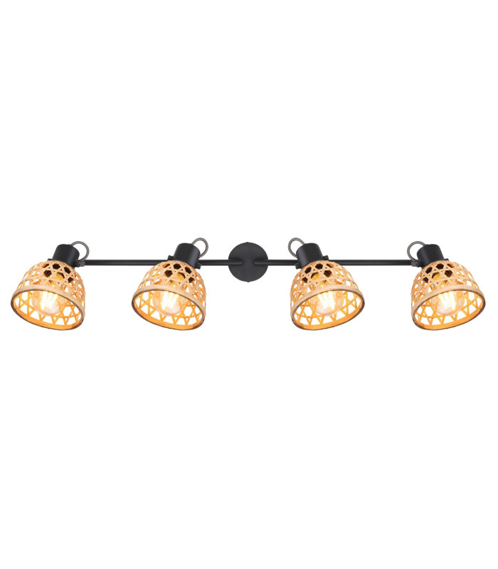 Wenna Ceiling Spotlight Bar Matt Black 4x E27-4
