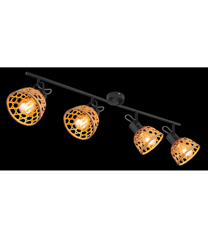 Wenna Ceiling Spotlight Bar Matt Black 4x E27-6