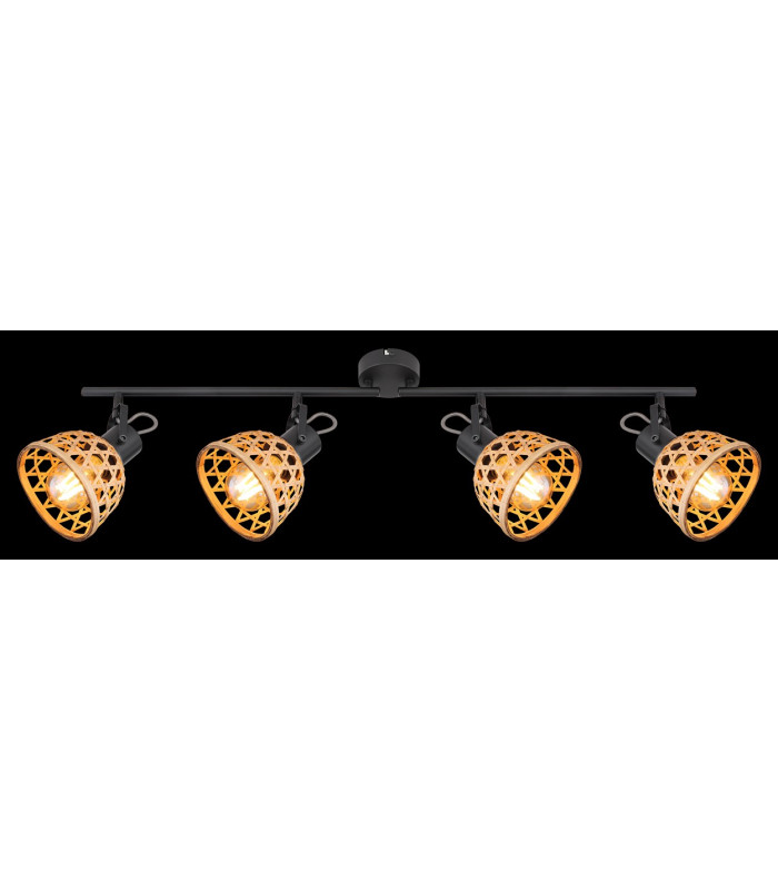 Wenna Ceiling Spotlight Bar Matt Black 4x E27-7