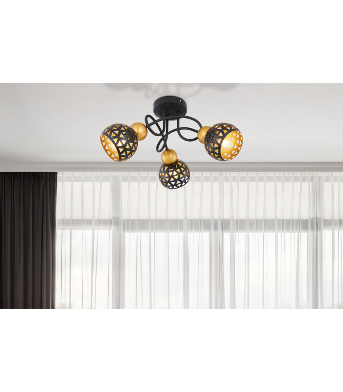 Sarra Ceiling Spotlight Clusters Matt Black 3x E14-6