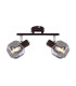 Pallo Twin Ceiling Spotlight Bronze Colored Smoke Glass Shade 2x E14-3