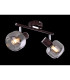 Pallo Twin Ceiling Spotlight Bronze Colored Smoke Glass Shade 2x E14-6