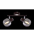 Pallo Twin Ceiling Spotlight Bronze Colored Smoke Glass Shade 2x E14-7