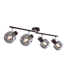 Pallo Ceiling Spotlight Bar Bronze Colored Smoke Glass Shade 4x E14-1