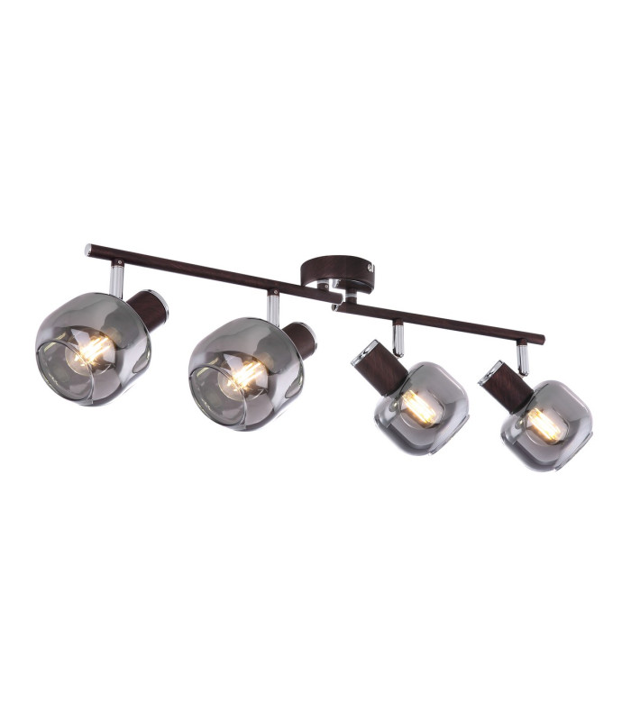 Pallo Ceiling Spotlight Bar Bronze Colored Smoke Glass Shade 4x E14-1