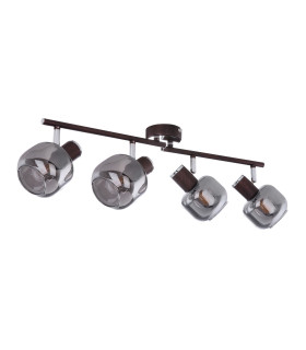 Pallo Ceiling Spotlight Bar Bronze Colored Smoke Glass Shade 4x E14-2