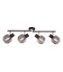 Pallo Ceiling Spotlight Bar Bronze Colored Smoke Glass Shade 4x E14-3