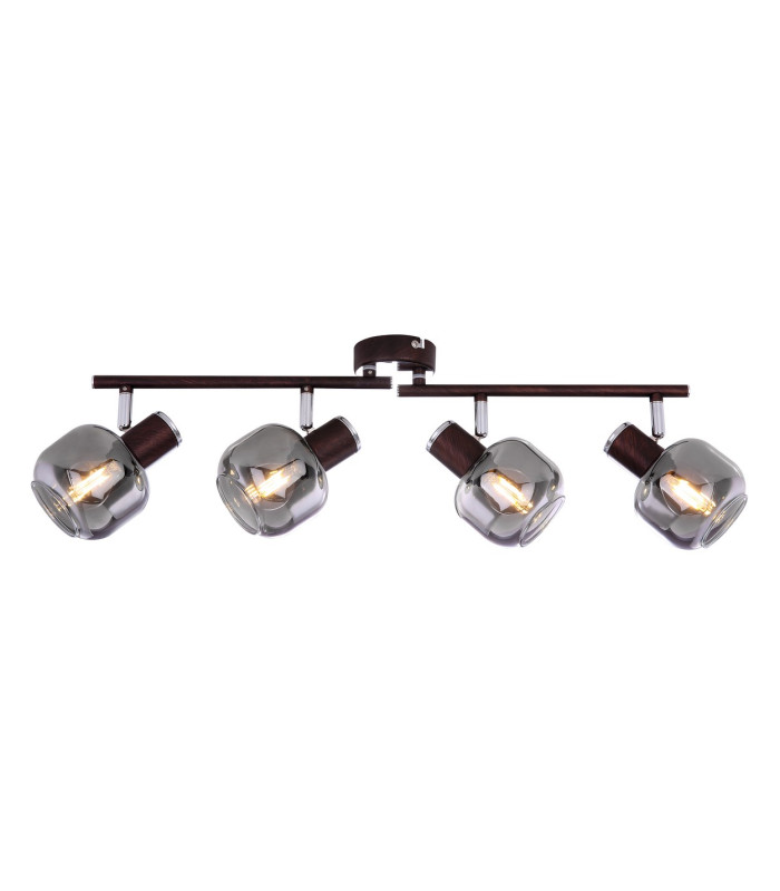 Pallo Ceiling Spotlight Bar Bronze Colored Smoke Glass Shade 4x E14-3