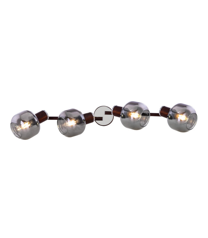 Pallo Ceiling Spotlight Bar Bronze Colored Smoke Glass Shade 4x E14-4