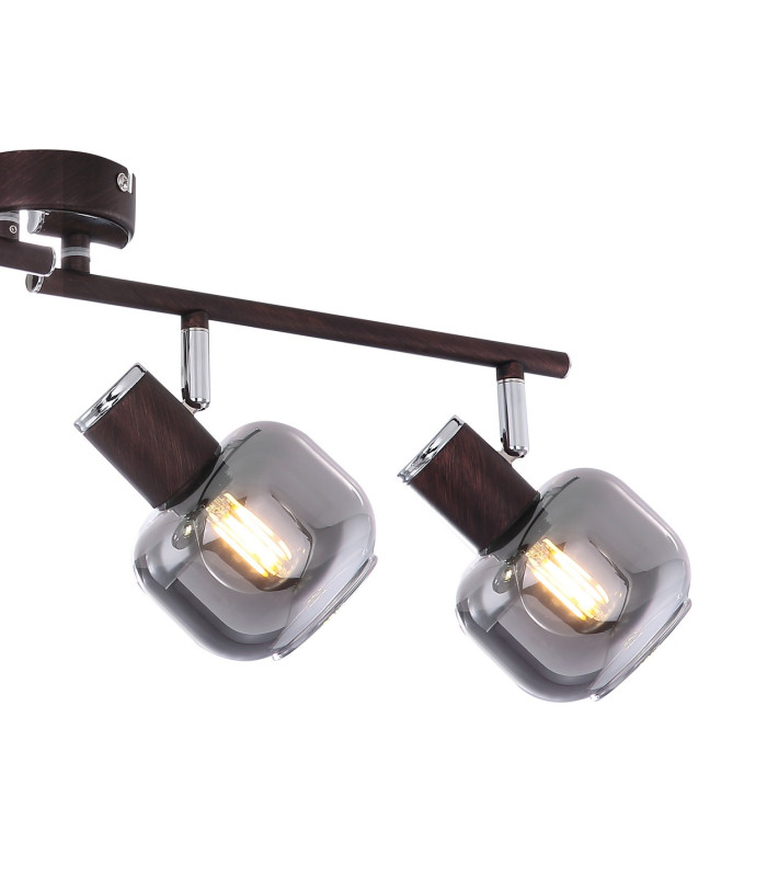 Pallo Ceiling Spotlight Bar Bronze Colored Smoke Glass Shade 4x E14-5