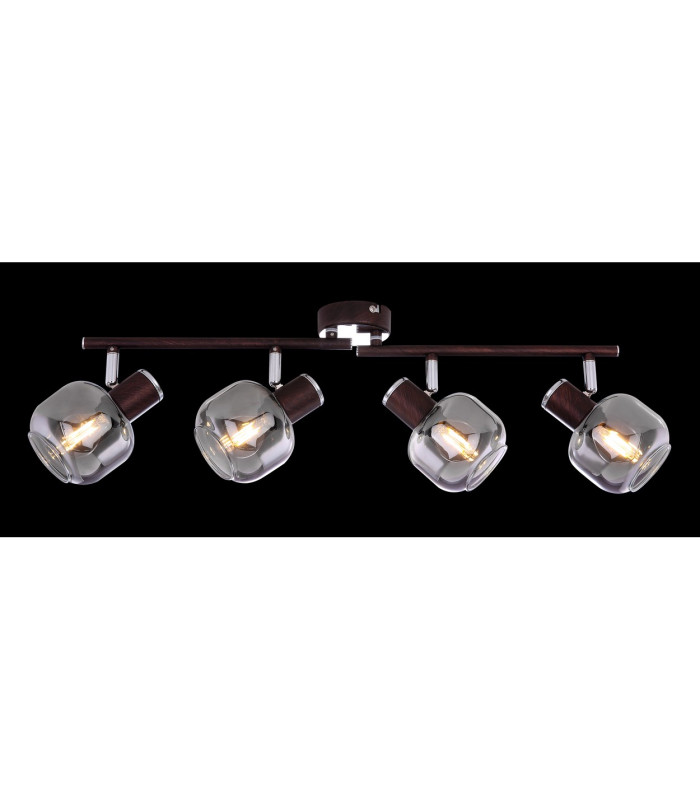 Pallo Ceiling Spotlight Bar Bronze Colored Smoke Glass Shade 4x E14-7
