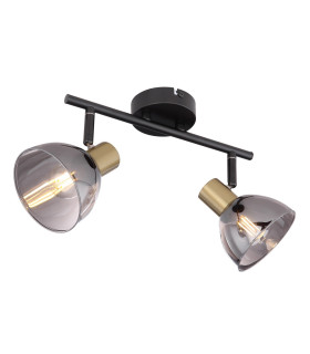 Jay Twin Ceiling Spotlight Black Glass Shade 2x E14-1