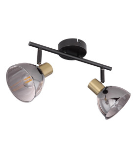 Jay Twin Ceiling Spotlight Black Glass Shade 2x E14-2