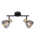 Jay Twin Ceiling Spotlight Black Glass Shade 2x E14-3