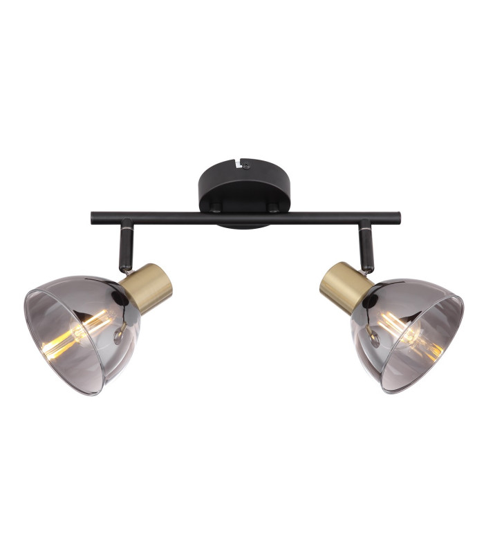 Jay Twin Ceiling Spotlight Black Glass Shade 2x E14-3