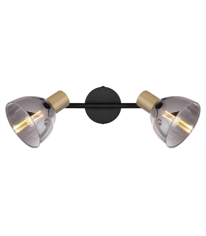 Jay Twin Ceiling Spotlight Black Glass Shade 2x E14-4