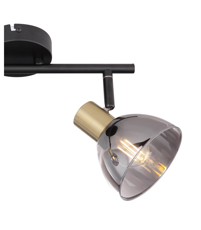Jay Twin Ceiling Spotlight Black Glass Shade 2x E14-5