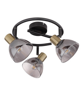 Jay Ceiling Spotlight Clusters Black Glass Shade 3x E14-2