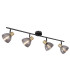 Jay Ceiling Spotlight Bar Black Glass Shade 4x E14-1