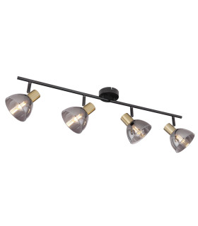 Jay Ceiling Spotlight Bar Black Glass Shade 4x E14-1