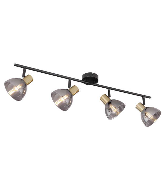 Jay Ceiling Spotlight Bar Black Glass Shade 4x E14-1