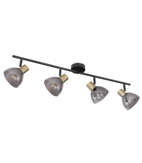 Jay Ceiling Spotlight Bar Black Glass Shade 4x E14-2