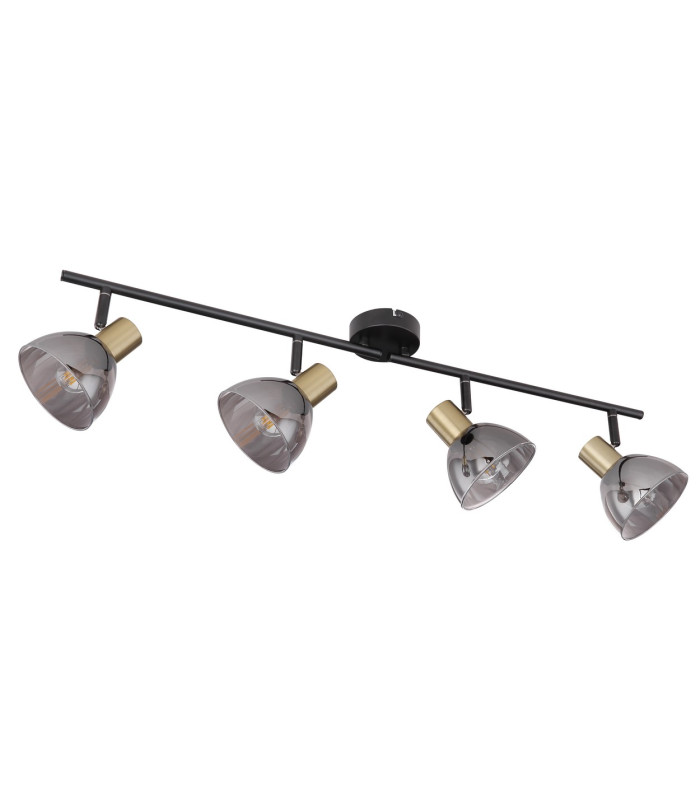Jay Ceiling Spotlight Bar Black Glass Shade 4x E14-2