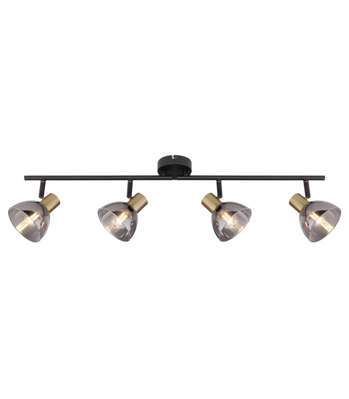 Jay Ceiling Spotlight Bar Black Glass Shade 4x E14-3