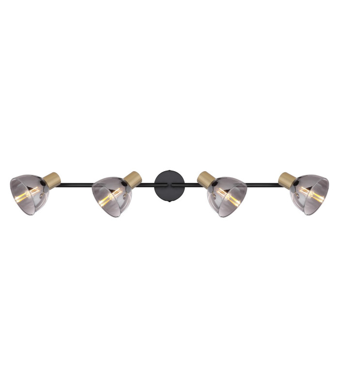 Jay Ceiling Spotlight Bar Black Glass Shade 4x E14-4