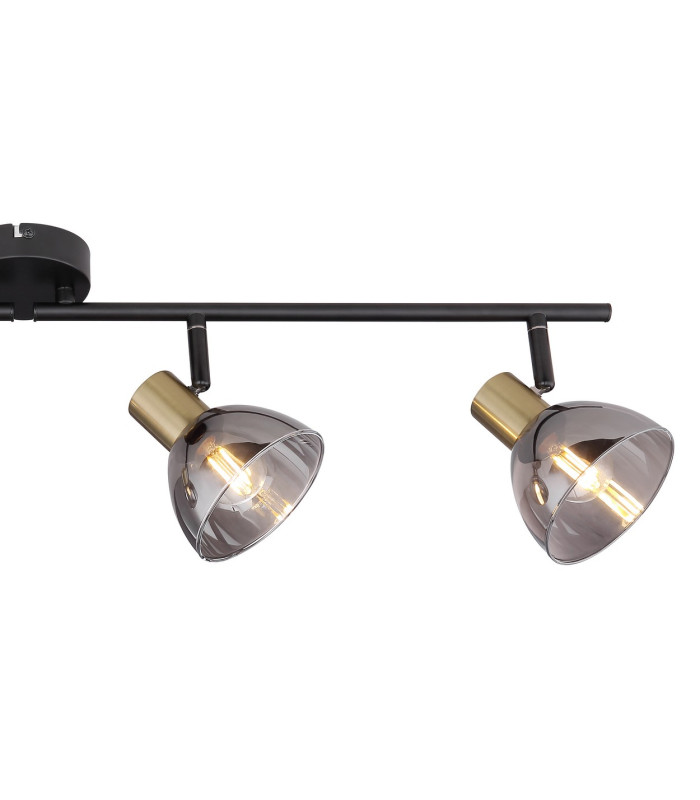 Jay Ceiling Spotlight Bar Black Glass Shade 4x E14-5