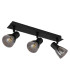 Claude Ceiling Spotlight Bar Matt Black Smoke Glass Shade 3x E14-2