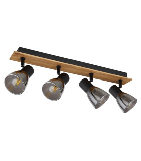 Claude Ceiling Spotlight Bar Dark Brown Smoke Glass Shade 4x E14-2