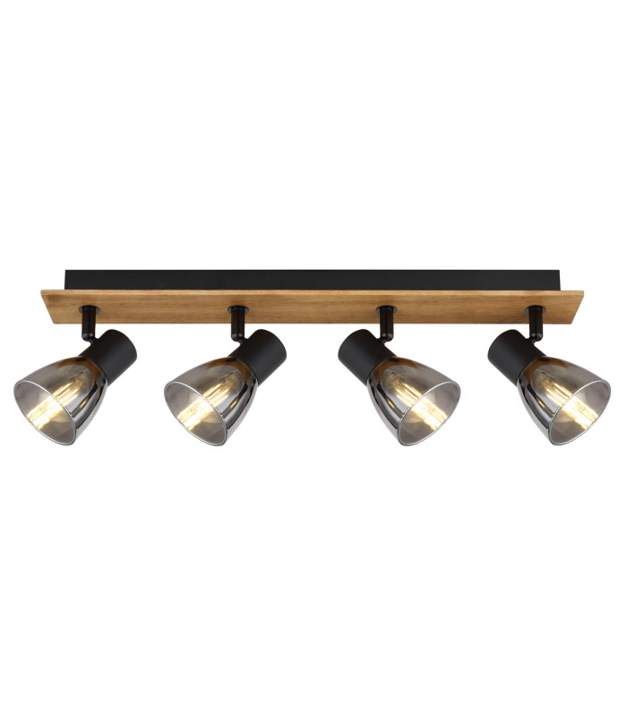 Claude Ceiling Spotlight Bar Dark Brown Smoke Glass Shade 4x E14-3