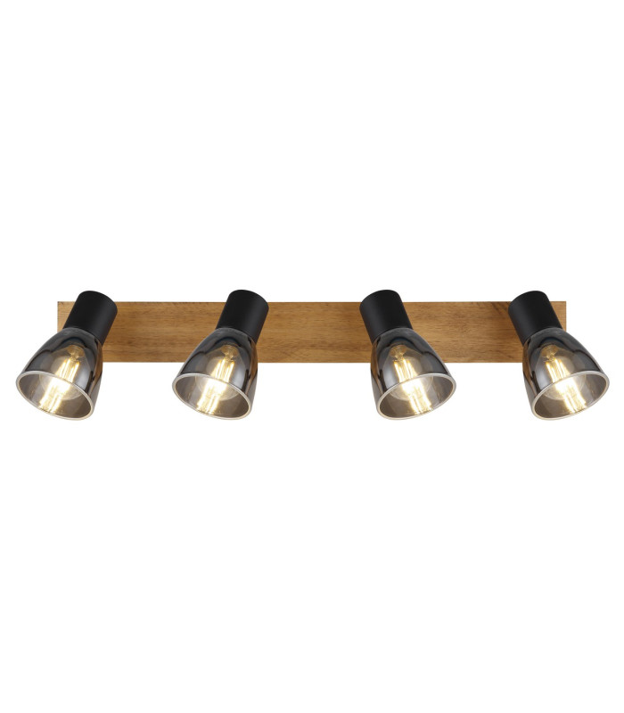 Claude Ceiling Spotlight Bar Dark Brown Smoke Glass Shade 4x E14-4