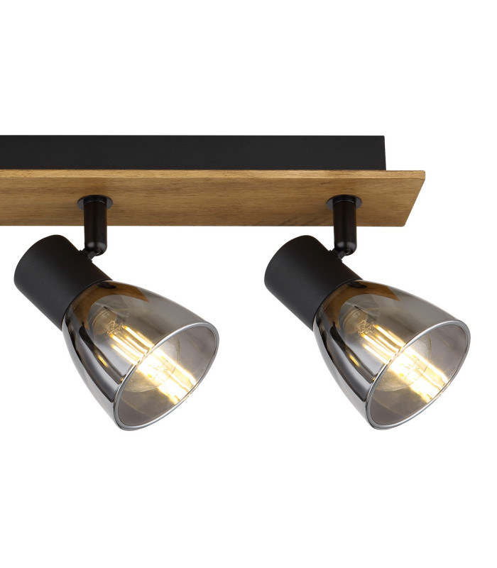 Claude Ceiling Spotlight Bar Dark Brown Smoke Glass Shade 4x E14-5