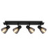 Claude Ceiling Spotlight Bar Matt Black Smoke Glass Shade 4x E14-3