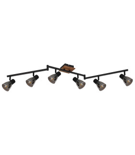 Claude Ceiling Spotlight Bar Dark Brown Smoke Glass Shade 6x E14-2