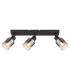 Hubertus Ceiling Spotlight Bar Matt Black Smoke Glass Shade 3x E14-3