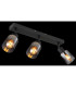 Hubertus Ceiling Spotlight Bar Matt Black Smoke Glass Shade 3x E14-5